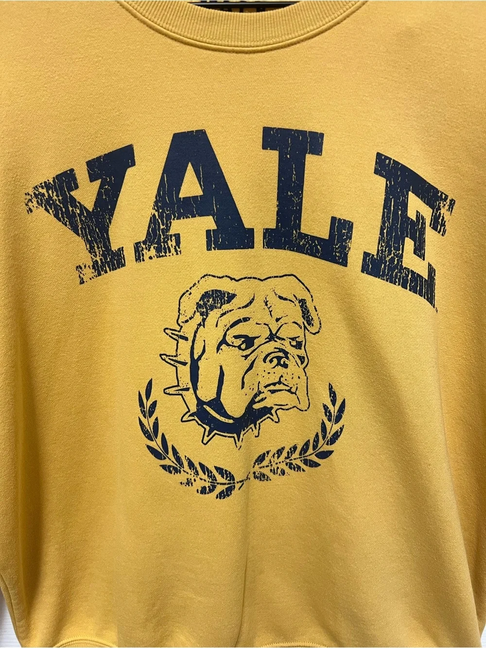 Yale University Men's Mustard Crewneck Sweatshirt